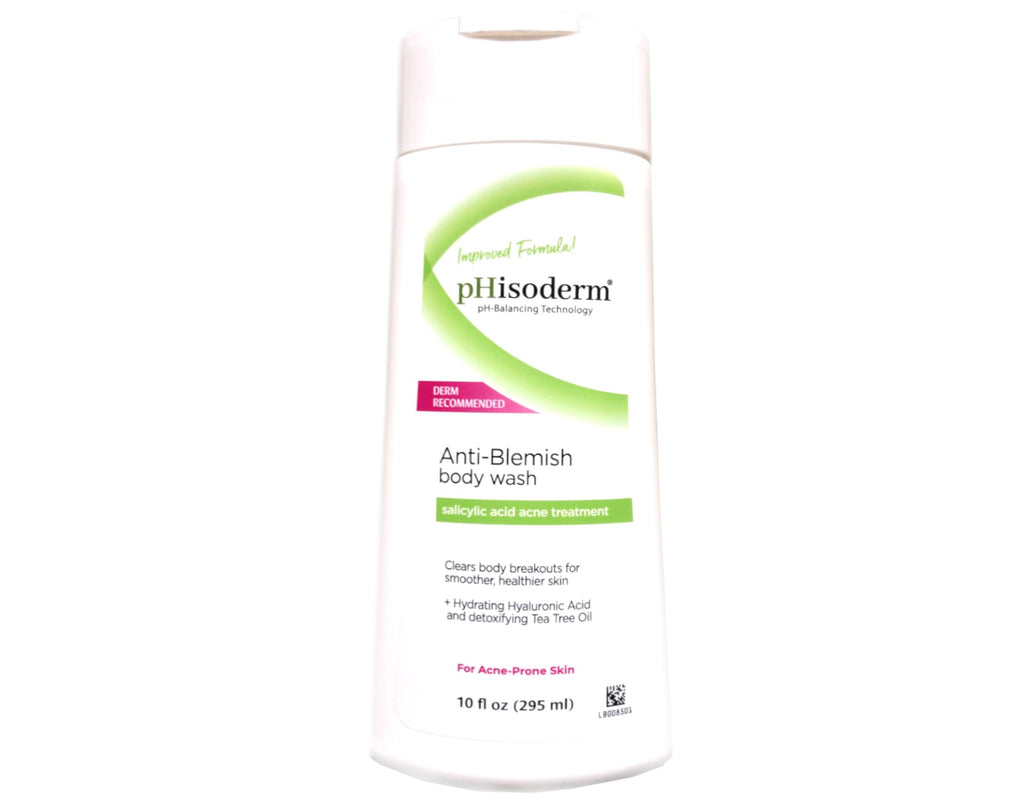 Phisoderm Anti-Blemish Body Wash 10 oz – Pack of 3 | 2% Salicylic Acid for Acne-Prone Skin