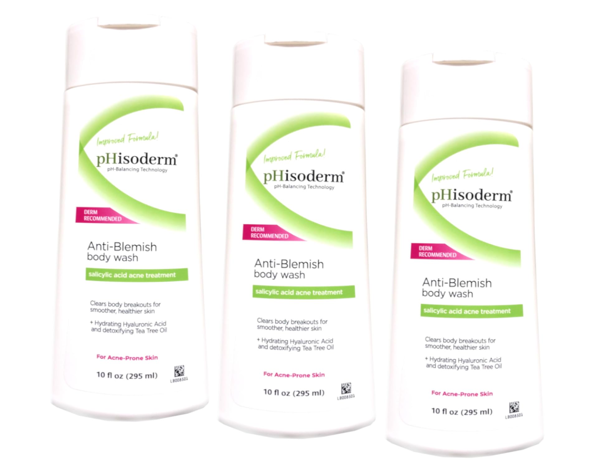 Phisoderm Anti-Blemish Body Wash 10 oz – Pack of 3 | 2% Salicylic Acid for Acne-Prone Skin