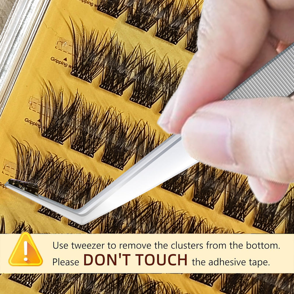PHIXBEAR Self Adhesive Eyelashes – 120pcs No Glue Needed, Reusable 10–16mm Wispy Clusters