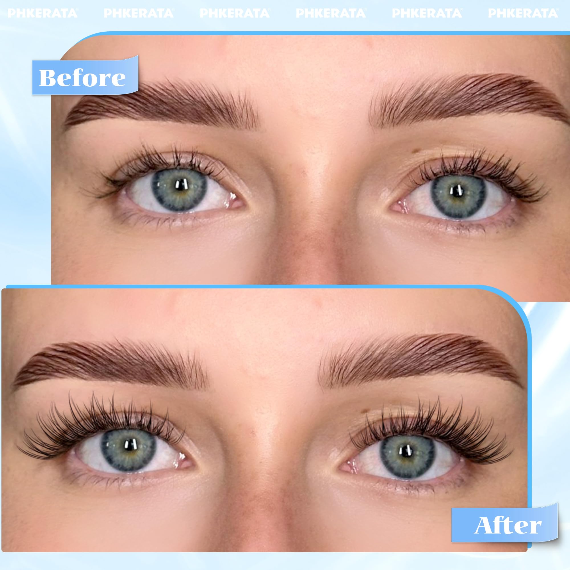 PHKERATA Wispy Lash Extension Kit – 120 Natural Cluster Lashes (9-12mm) with Glue & Tweezers