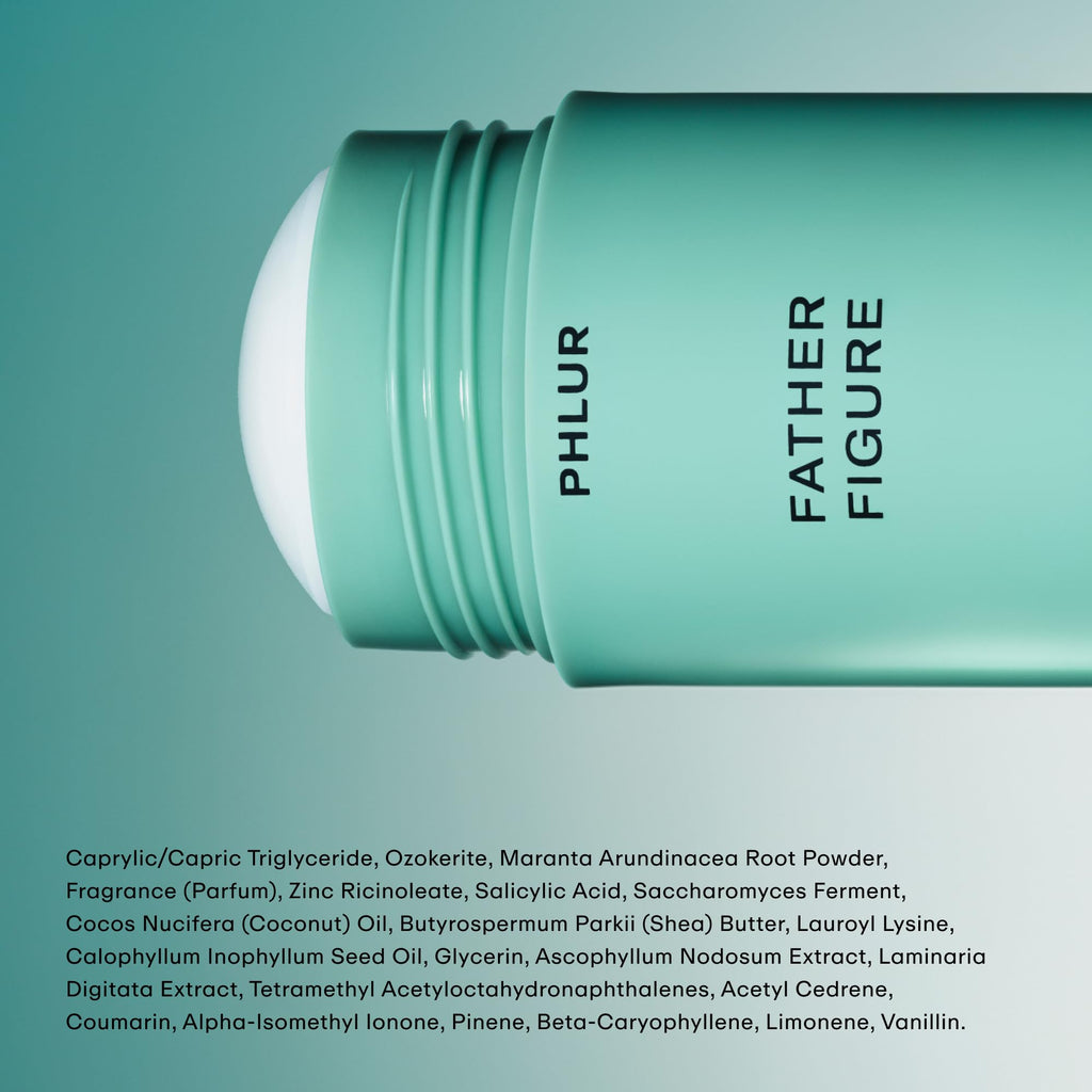 PHLUR Father Figure Natural Deodorant - 48-Hour Odor Protection, Aluminum & Baking Soda Free
