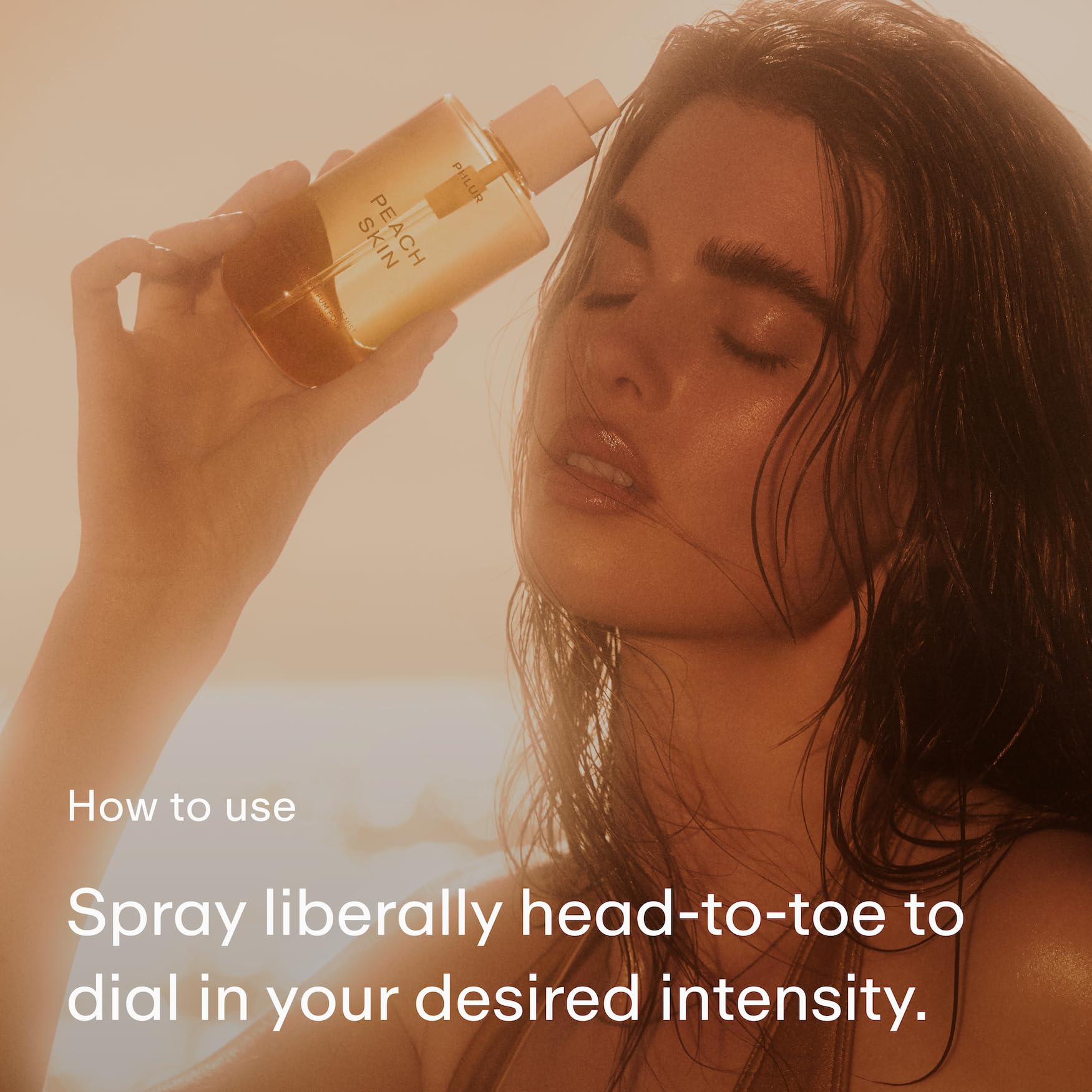 PHLUR Peach Skin Body Mist – Hair & Body Fragrance Spray with Peach, Plum, Bergamot, Milky Sandalwood & White Freesia | 8 Fl Oz