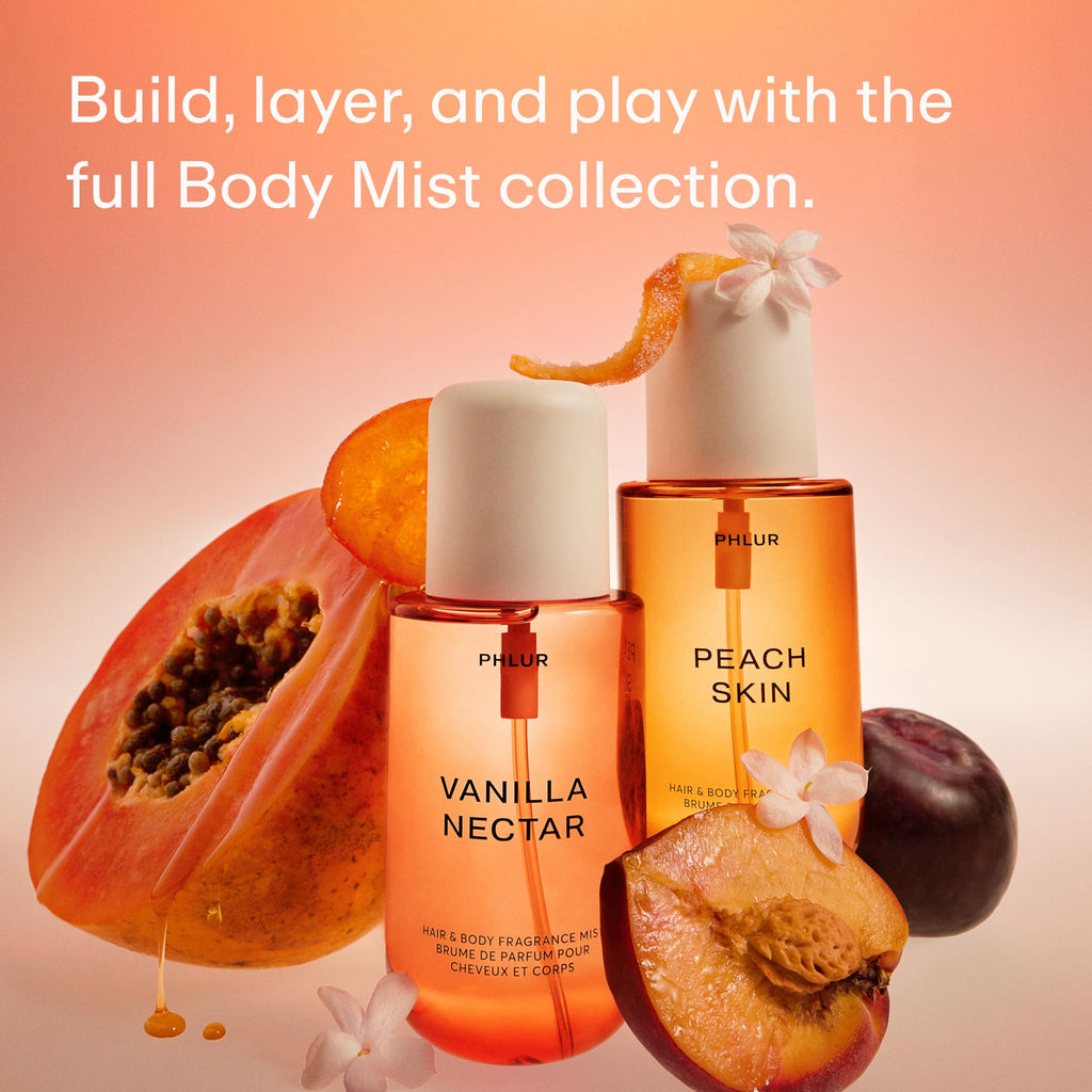 PHLUR Vanilla Nectar Body Mist – Hair & Body Fragrance with Papaya Nectar, Peach Blossom & Honeyed Amber (8 Fl Oz)
