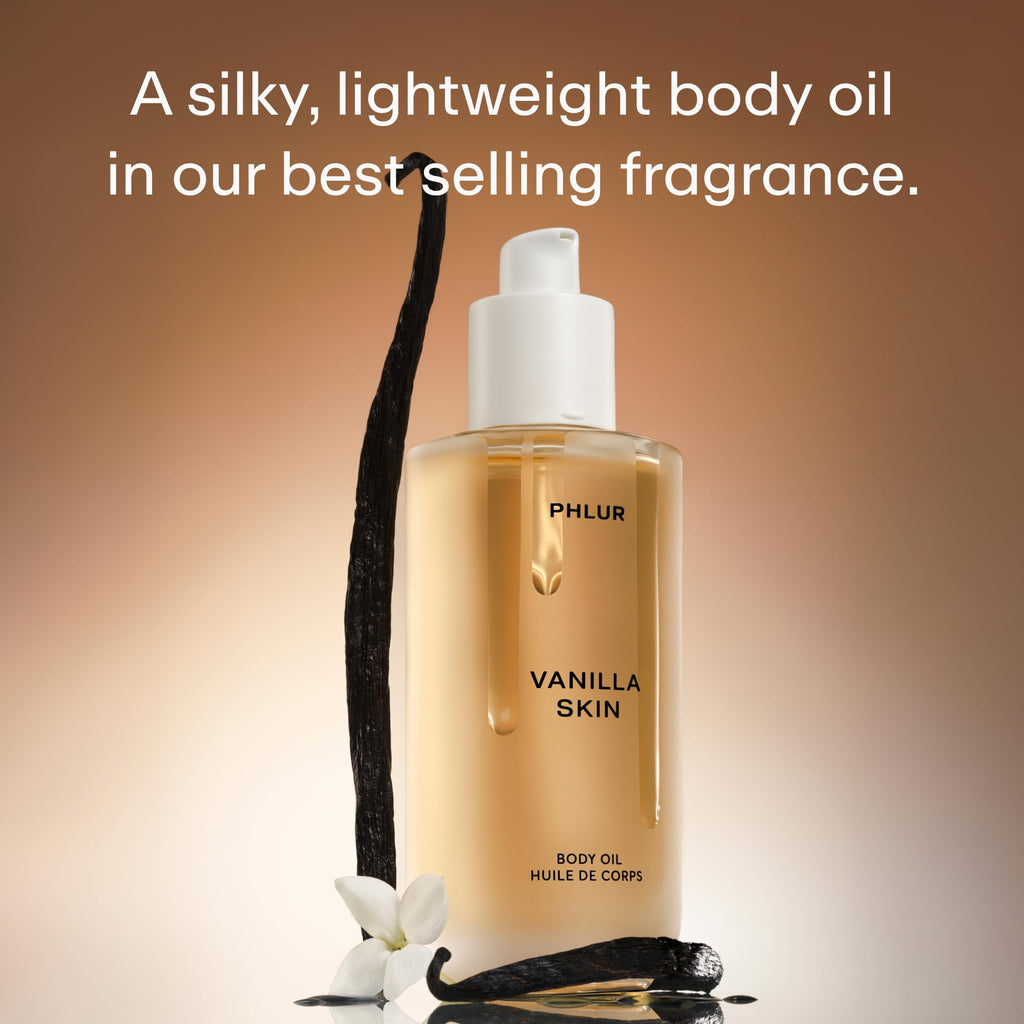 PHLUR Vanilla Skin Oil – Lightweight Nourishing Body Oil with Ceramide-Rich Oils (4 Fl Oz)