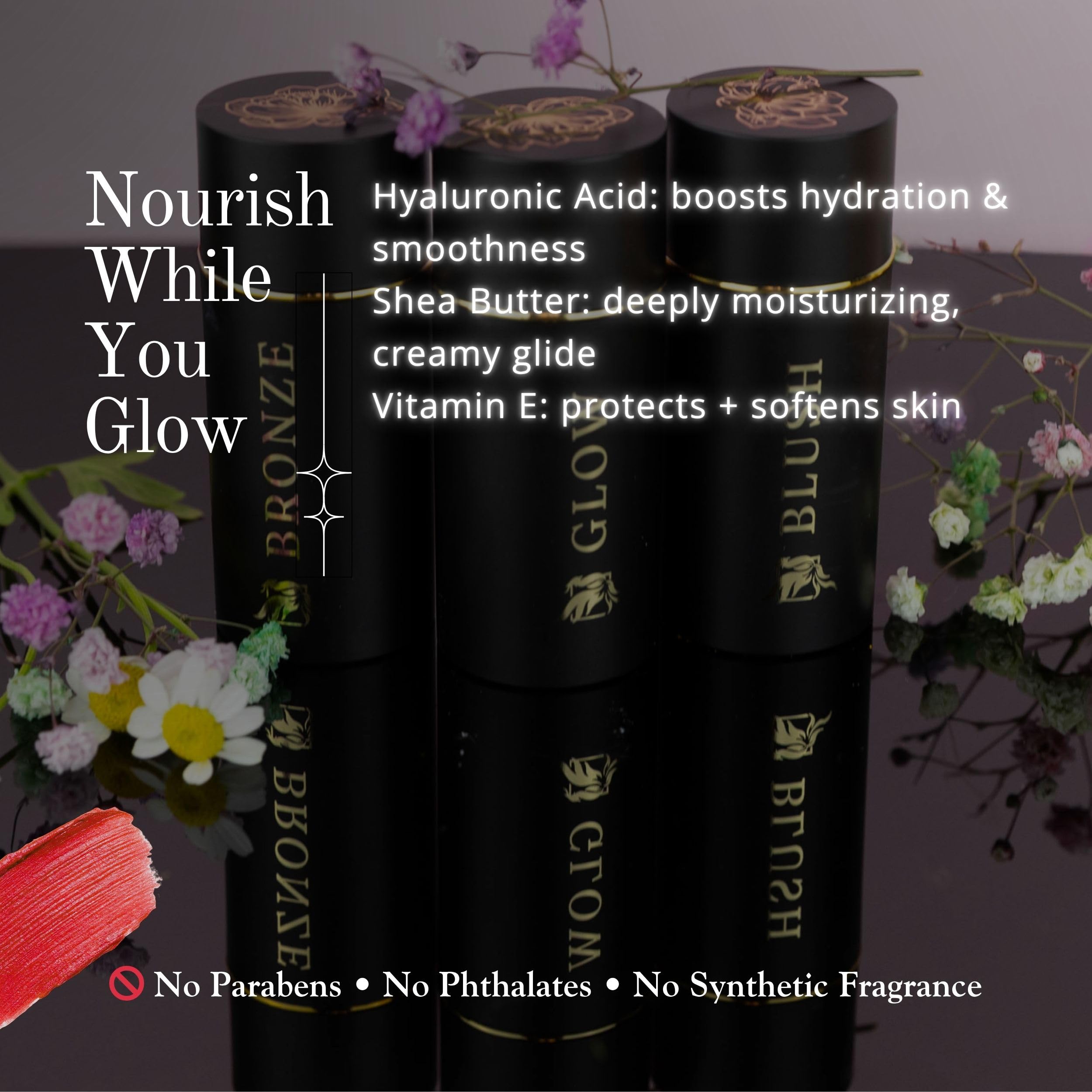 Phoenix Beauty Cream Contour Stick Set – Blush, Bronzer & Highlighter Trio | Hydrating, Buildable Pigment