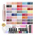 PHOENIXY 58 PCS Gel Nail Kit – 40 Colors, UV Lamp & Drill, 5 Top Coats, At-Home Nail Salon Gift for Women