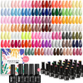 Phoenixy 60 Pcs Gel Nail Polish Set – 54 Colors with Base & Top Coats, Gift Box