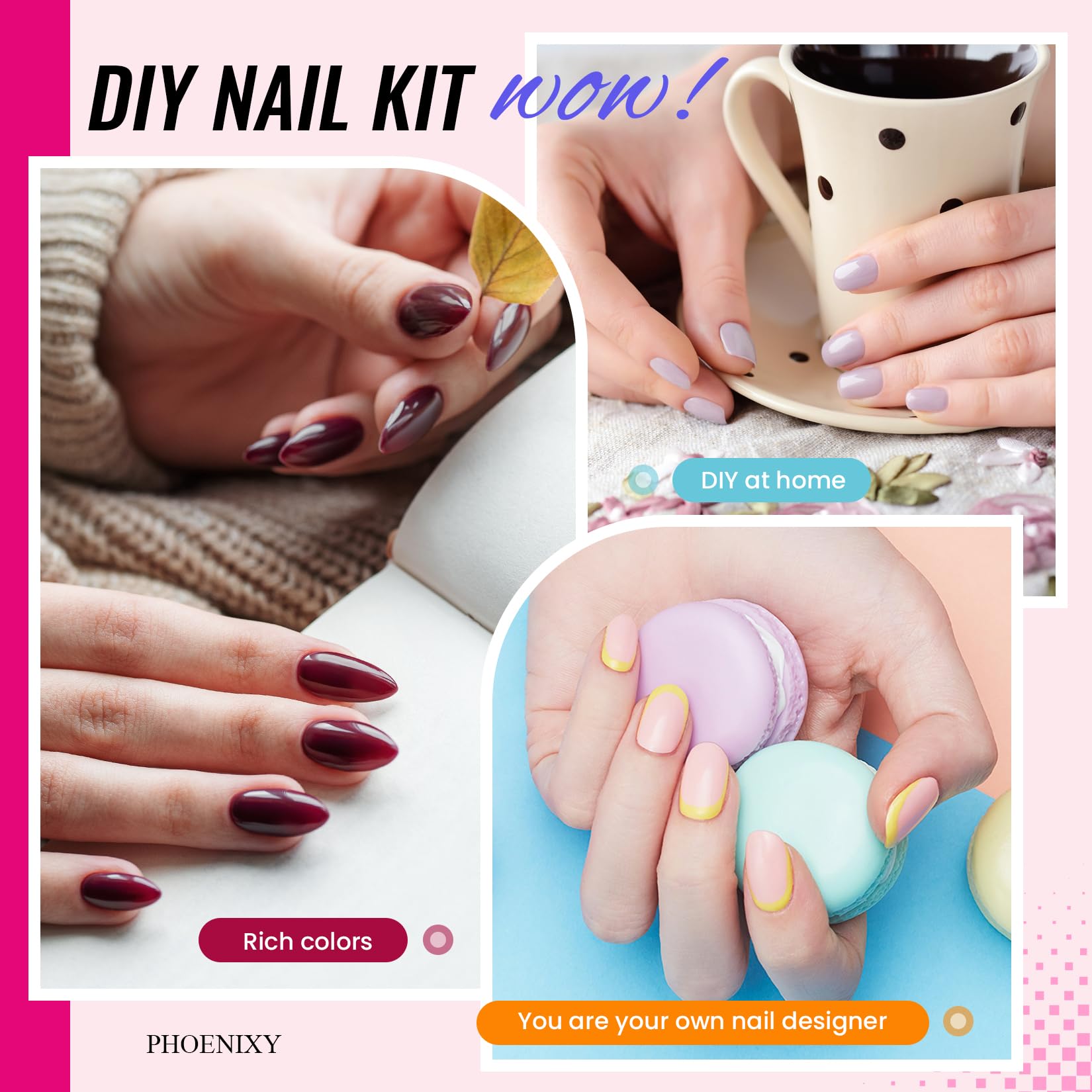 PHOENIXY 51-Pcs Gel Nail Polish Kit with 48W UV Light – ST9016