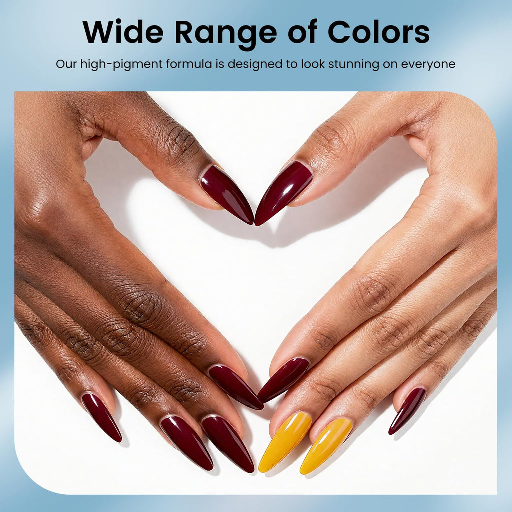 Phoenixy 60 Pcs Gel Nail Polish Set – 54 Colors with Base & Top Coats, Gift Box