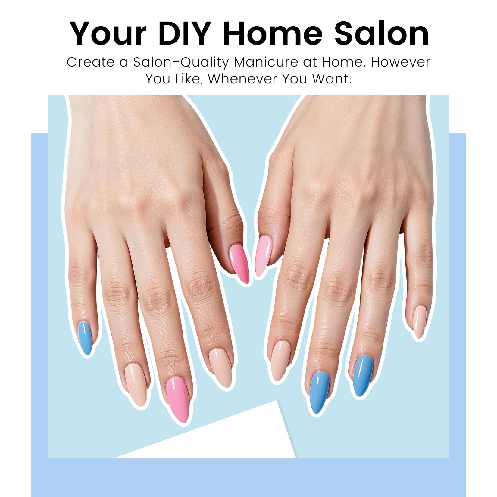 Phoenixy Gel Nail Polish Kit with UV Light – 55 Colors for DIY Manicures