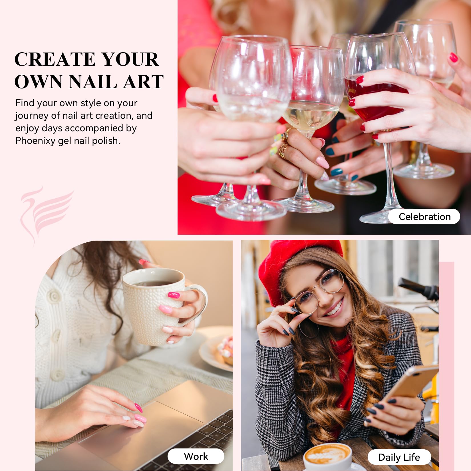 Phoenixy Gel Nail Polish Set – 25 Colors + Base & Top Coats, All-Season UV Gel