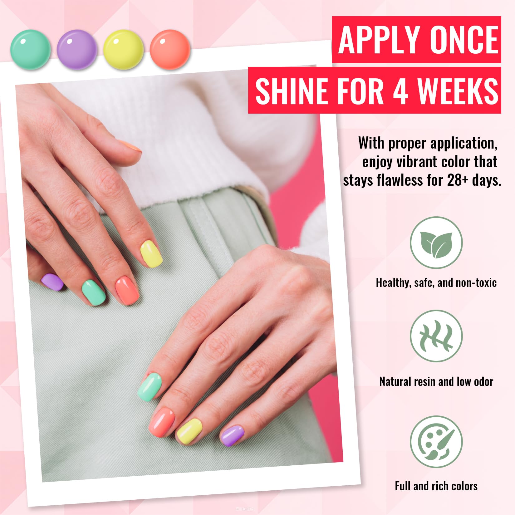Phoenixy Gel Nail Polish Set – 42 Colors with Base Coat & 4 Top Coats for All-Season Manicures
