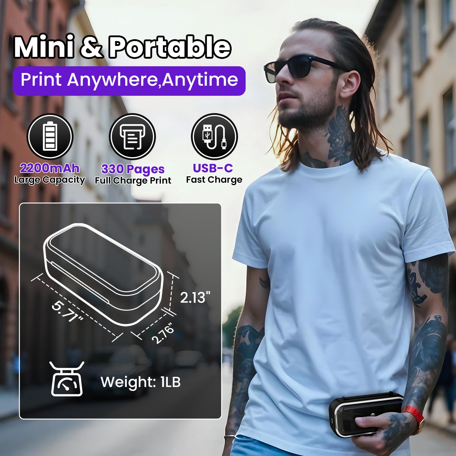Phomemo TP31 Tattoo Printer — Portable Bluetooth Mini Tattoo Maker with 30 Transfer Papers