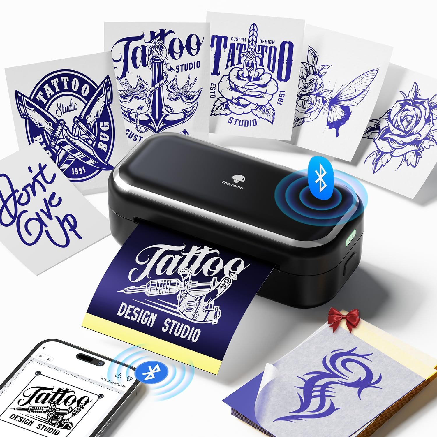 Phomemo TP31 Tattoo Printer — Portable Bluetooth Mini Tattoo Maker with 30 Transfer Papers