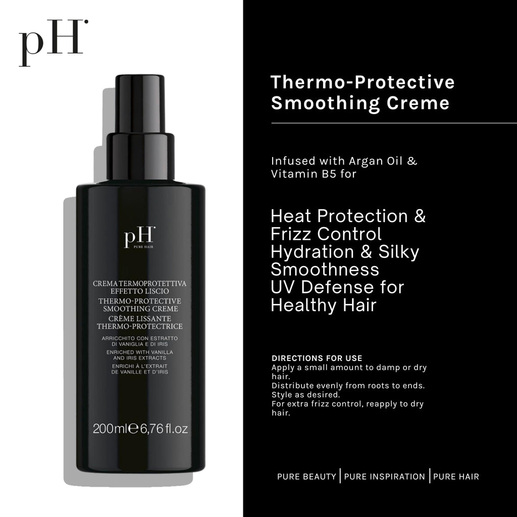 pH PURE HAIR Thermo-Protective Smoothing Creme – Heat & Frizz Defense (6.7 oz)