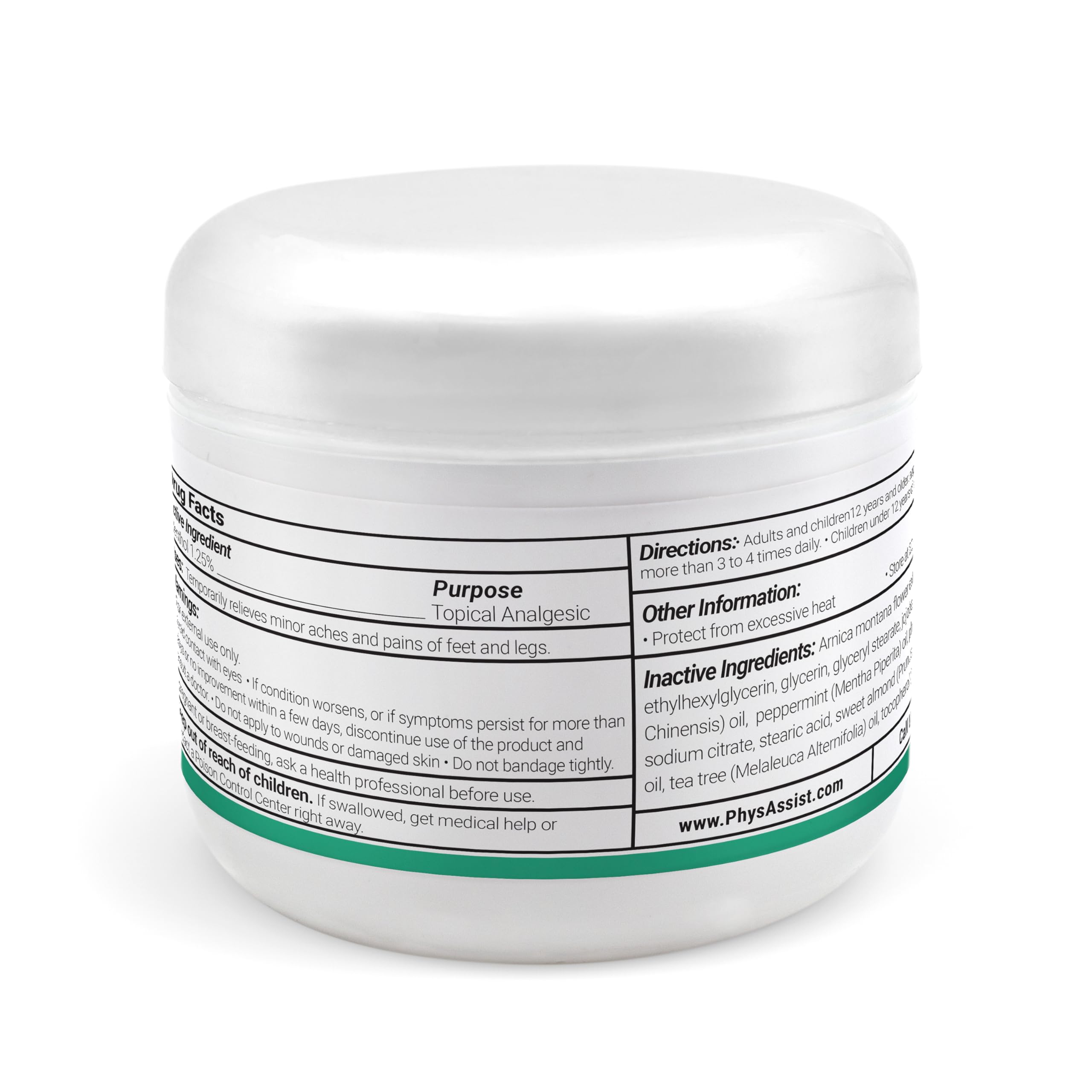 PhysAssist Soothing Foot Cream for Feet & Legs – Hydrating 4 oz Jar