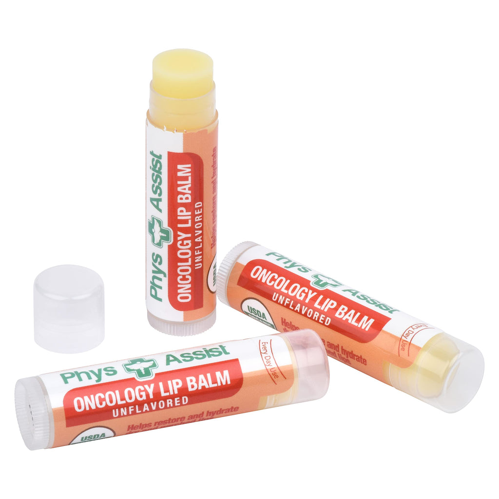 PhysAssist Oncology Lip Balm USDA Organic Unflavored – 3 Pack