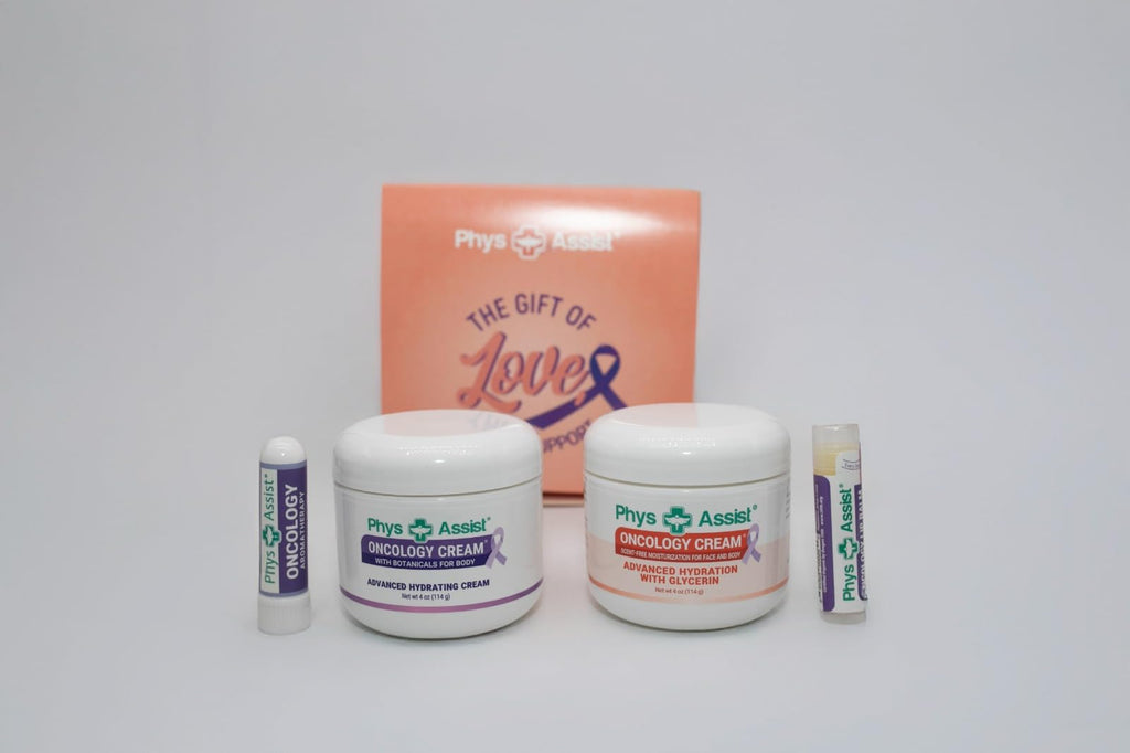 PhysAssist Comfort Kit for Chemo & Radiation Patients | Hydrating Cream, Lip Balm & Aromatherapy Inhaler