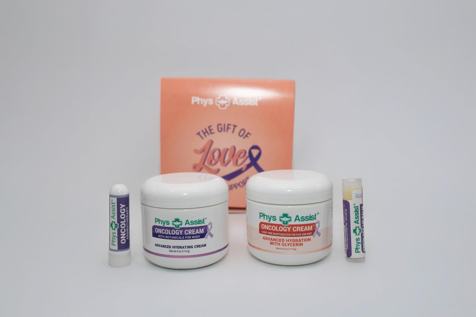 PhysAssist Comfort Kit for Chemo & Radiation Patients | Hydrating Cream, Lip Balm & Aromatherapy Inhaler