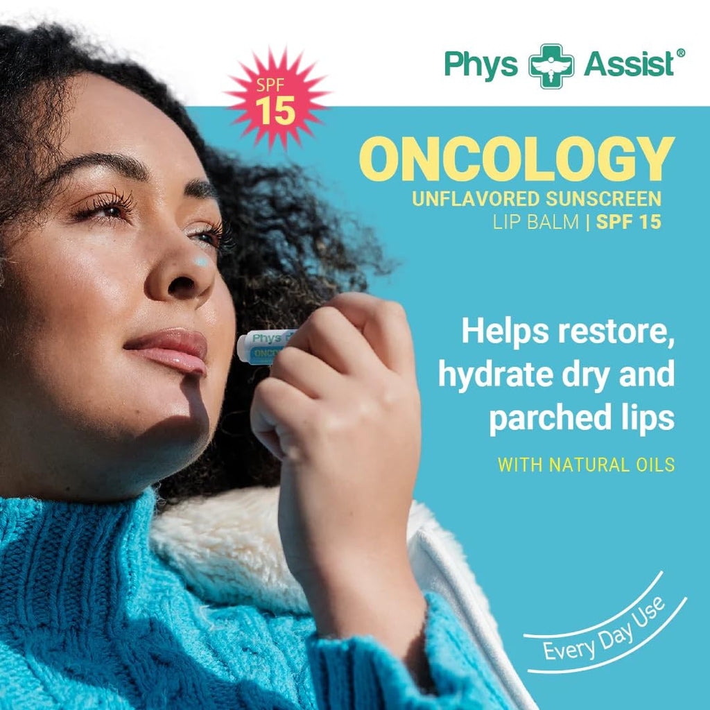 PhysAssist Oncology SPF 15 Lip Balm – USDA Organic, Unflavored, 3 Pack