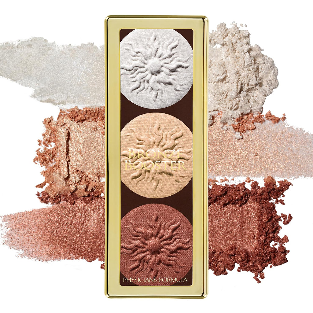 Physicians Formula Bronze Booster Palette with Brush – Buildable Highlight & Contour, Shimmer Glow