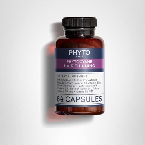 PHYTOCYANE Anti-Hair Thinning Dietary Supplement — 84 Capsules, 12-Week Supply, Vegan & Gluten/Lactose-Free