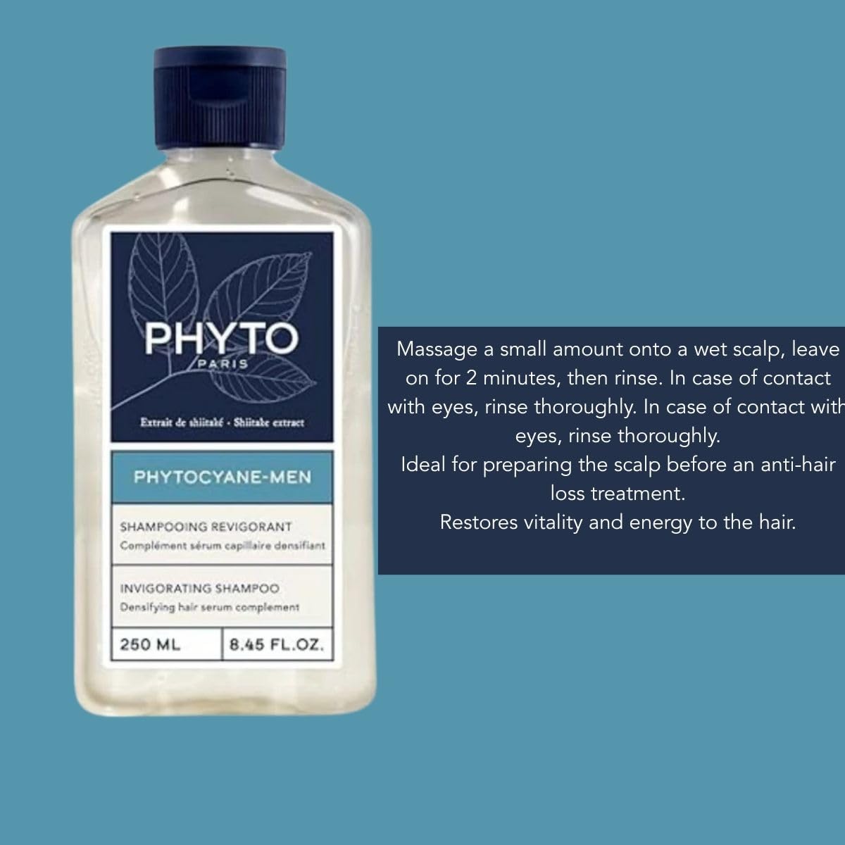 PHYTOCYANE Men Invigorating Shampoo — Hair Thinning Treatment | PHYTO, 8.45 fl oz