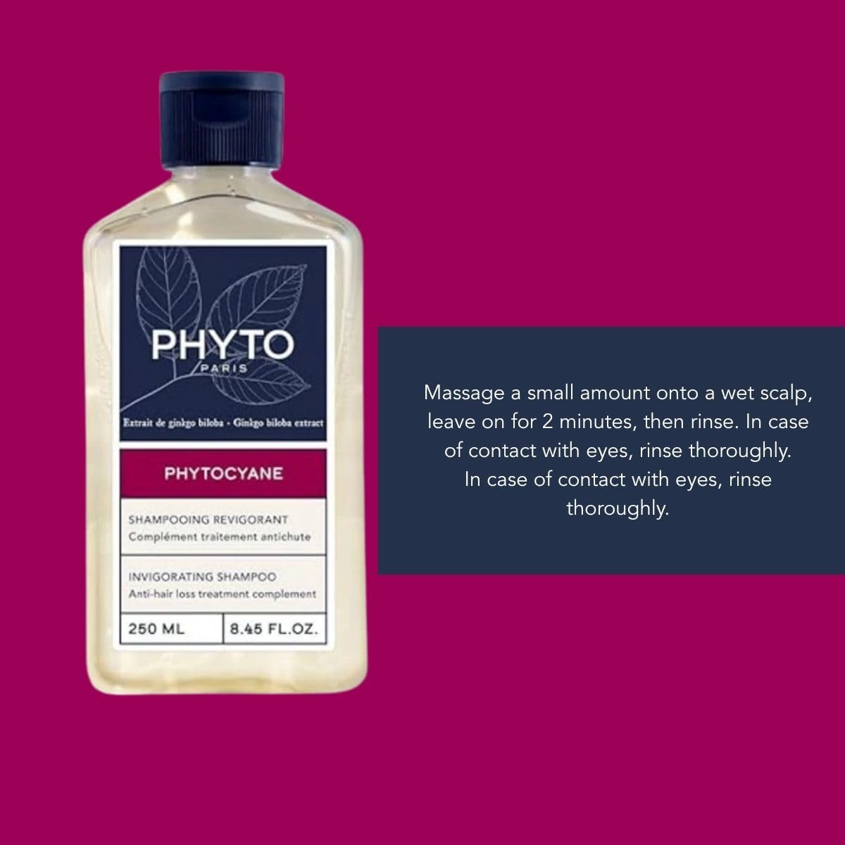 PHYTO PHYTOCYANE Women Invigorating Shampoo – Fortifying Densifying Treatment, 8.45 fl oz