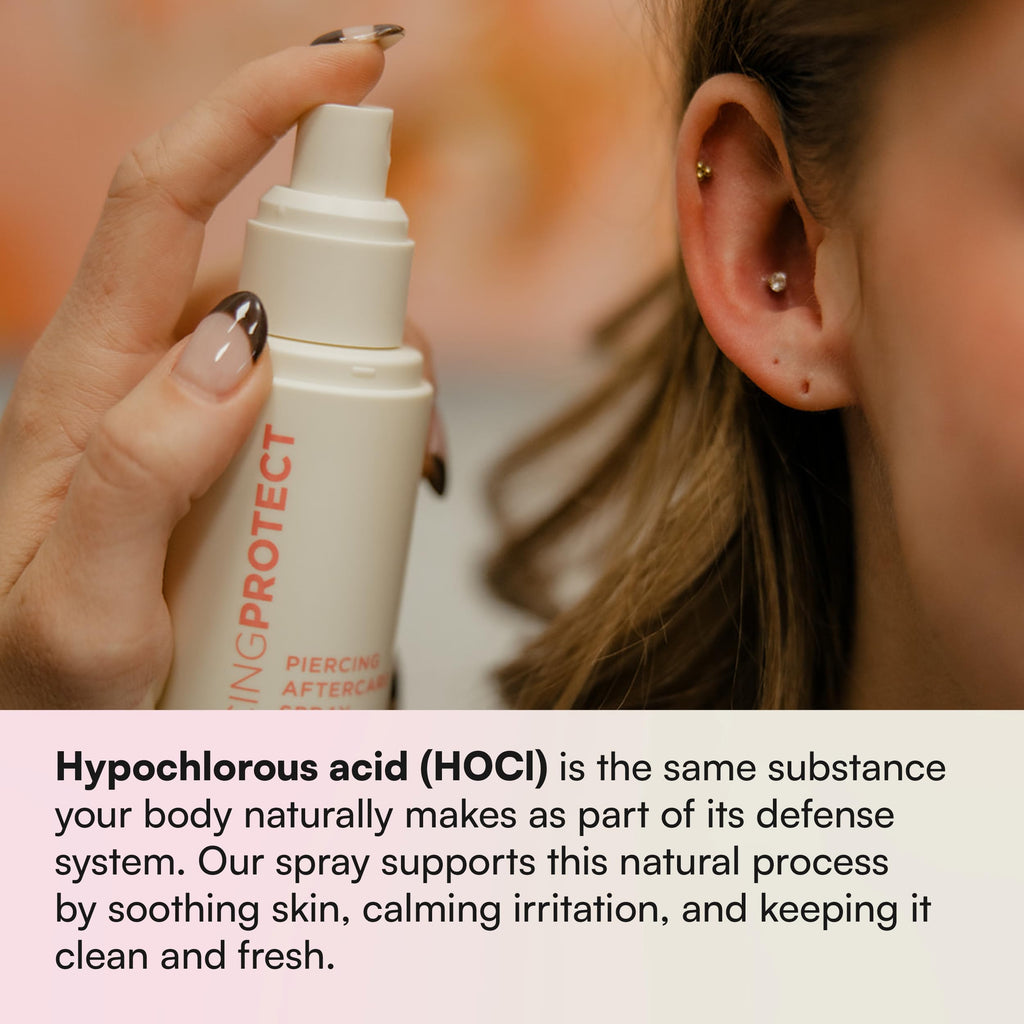 Piercing Protect Piercing Aftercare Spray Hypochlorous – Non-Toxic, Alcohol-Free Ear Piercing Cleaner