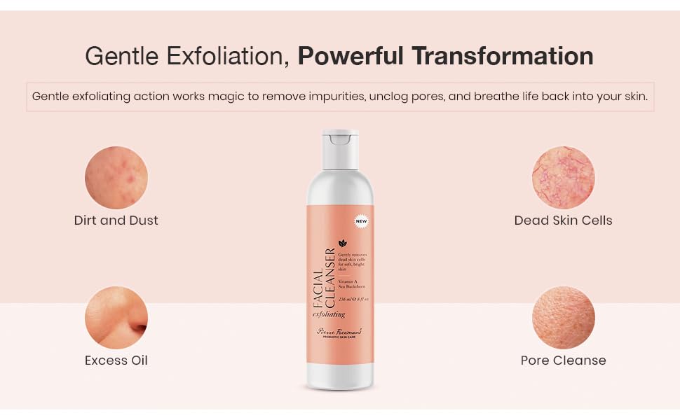 Pierre Freeman's ProBiotic Exfoliating Facial Cleanser with Vitamin A & Sea Buckthorn (8 oz.)