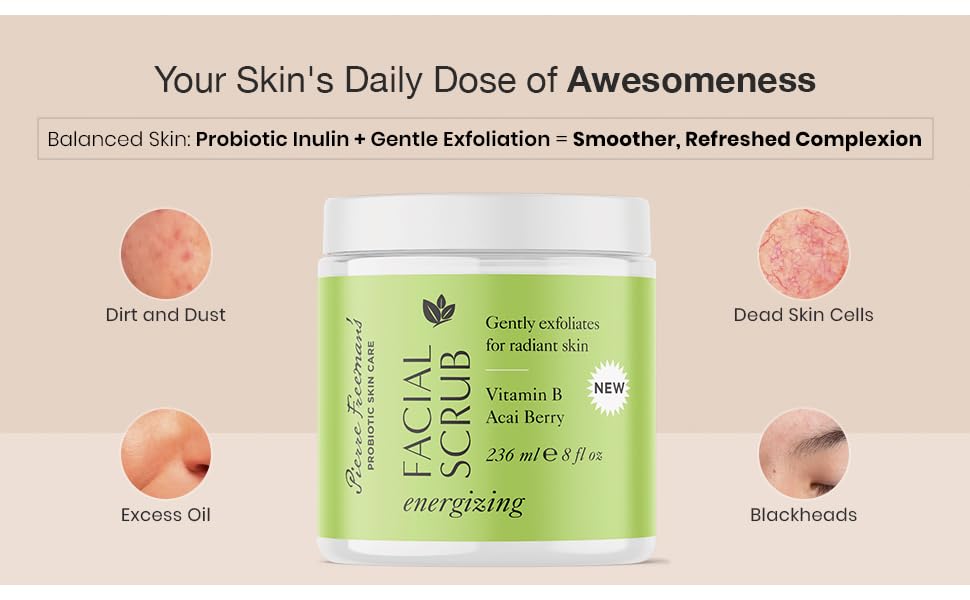 Pierre Freeman's Energizing Facial Scrub with Vitamin B & Açaí Berry (8 oz.)