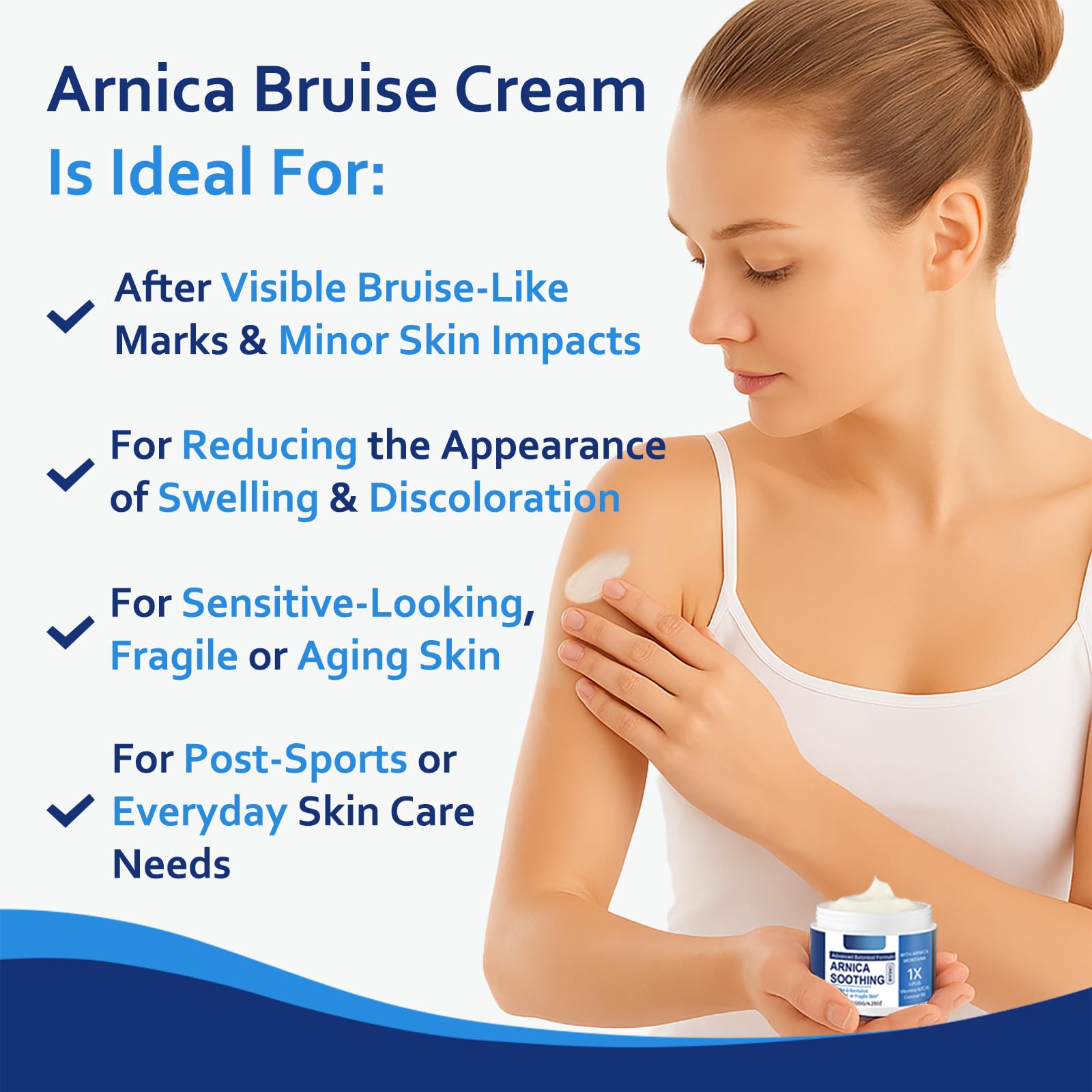 PIFLAT Arnica Bruise Cream – Extra Strength, Soothing & Fast-Acting (4.23 oz/120 g) with Arnica Montana + Vitamins K/C/E