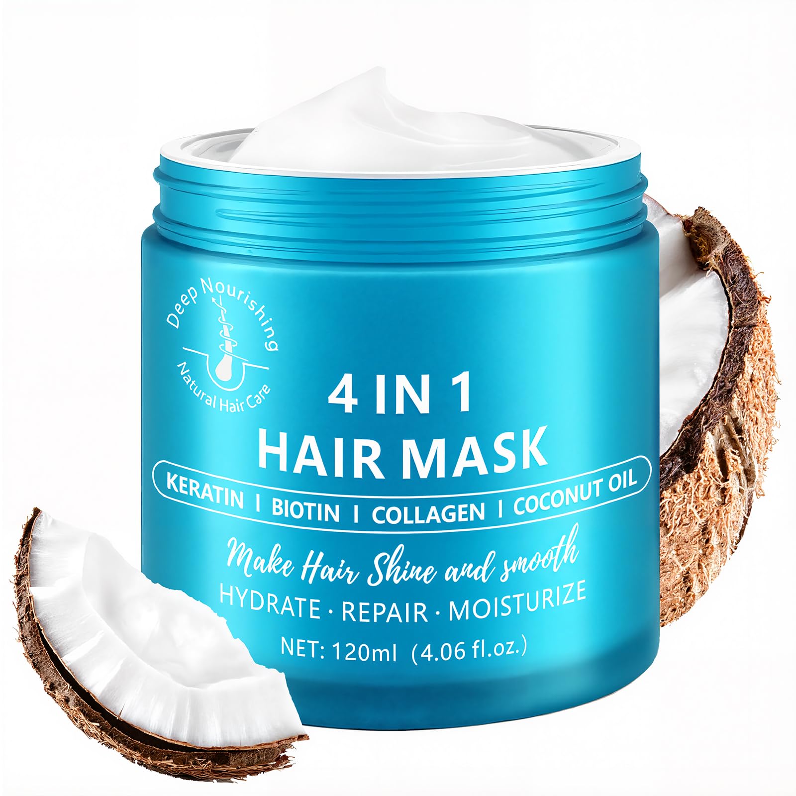 PIFLAT Deep Conditioning Hair Mask – Keratin Repair for Damaged Hair (4.06 oz)