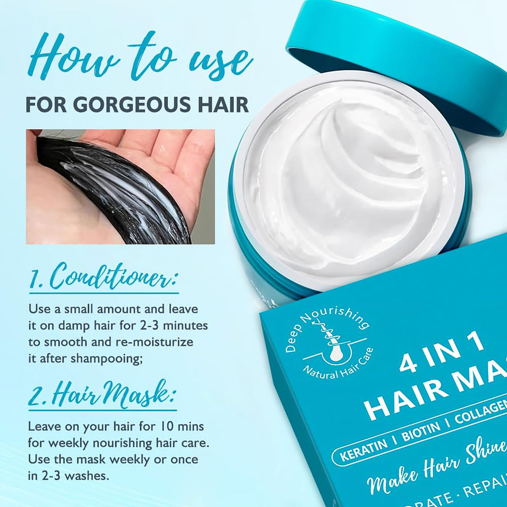 PIFLAT Deep Conditioning Hair Mask – Keratin Repair for Damaged Hair (4.06 oz)