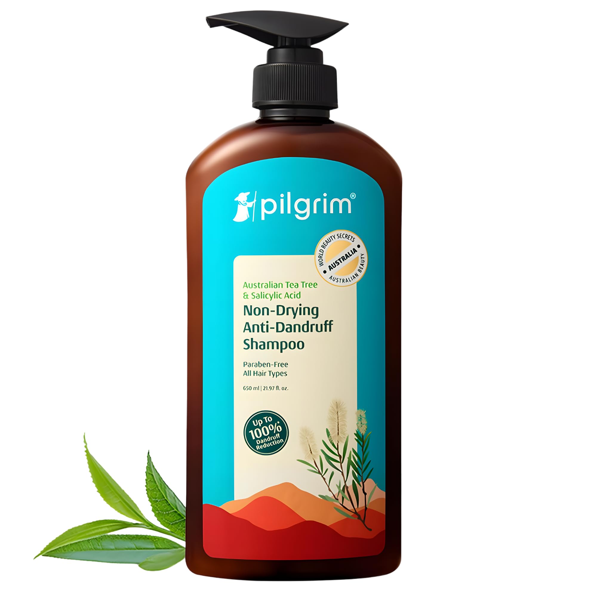 Pilgrim Anti-Dandruff Shampoo with Tea Tree & Salicylic Acid | Non-Drying