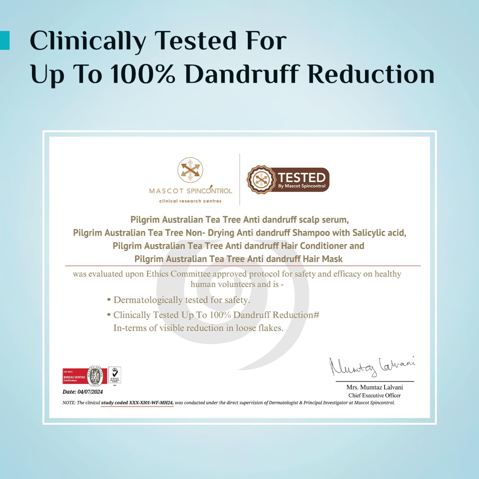 Pilgrim Anti-Dandruff Shampoo with Tea Tree & Salicylic Acid | Non-Drying