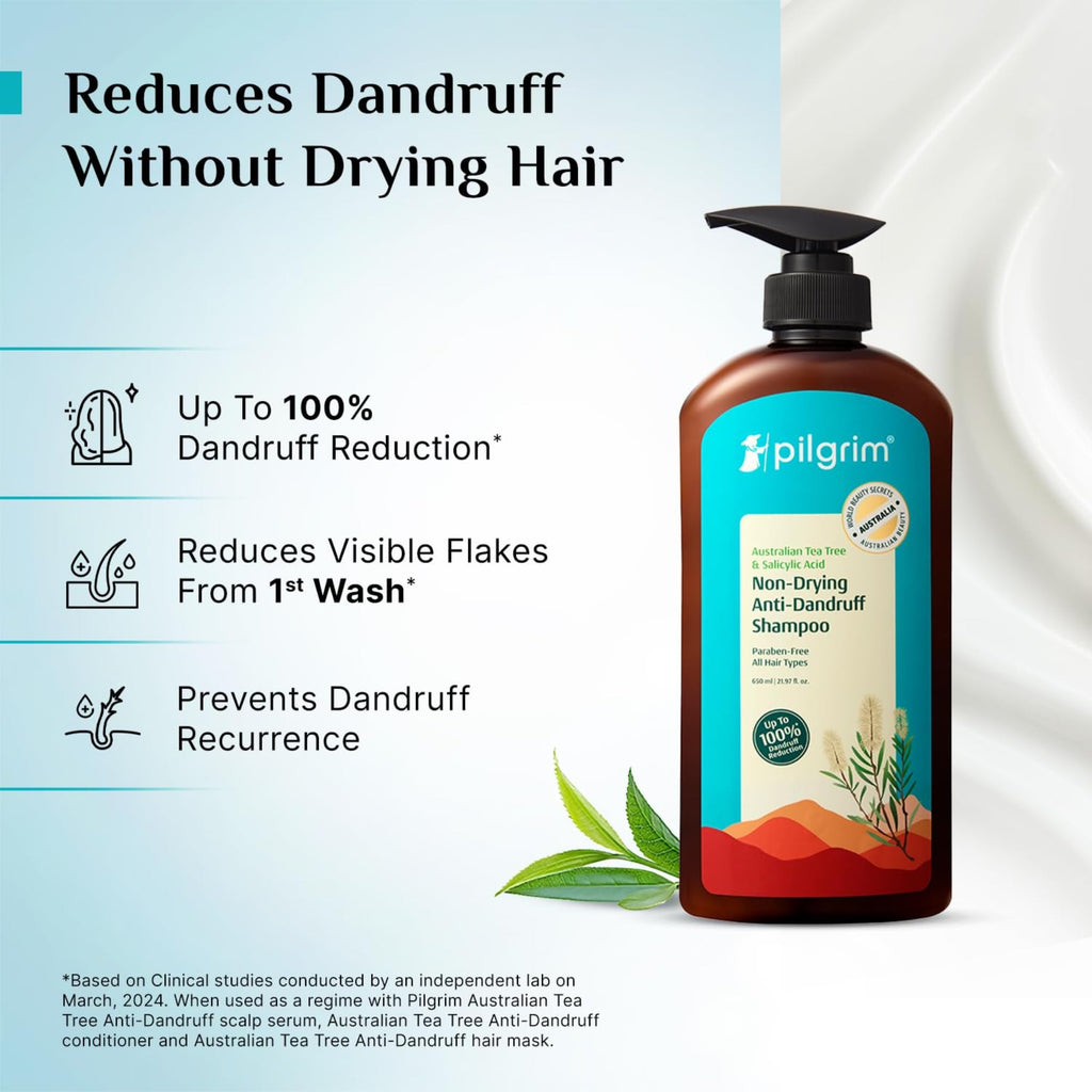 Pilgrim Anti-Dandruff Shampoo with Tea Tree & Salicylic Acid | Non-Drying