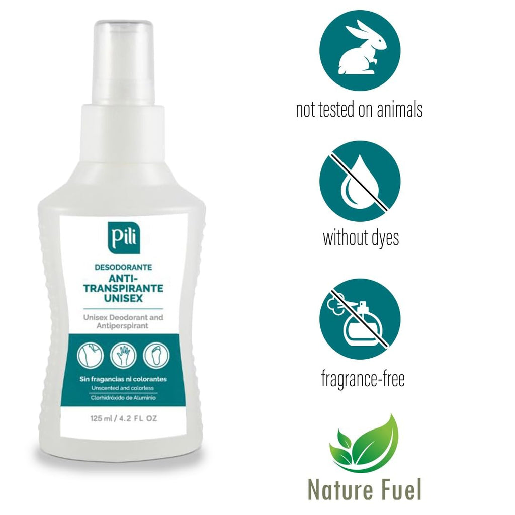 Pili Antiperspirant & Deodorant – No Stains, Fragrance-Free, Long-Lasting Protection (Unisex)