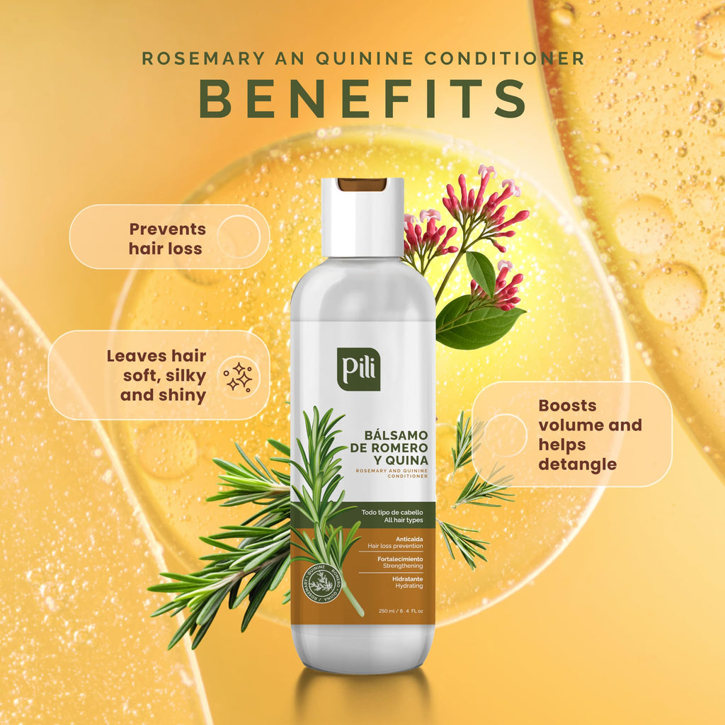 Pili Natural Rosemary & Quinine Conditioner – Strengthen Hair Follicles (Pack of 2)