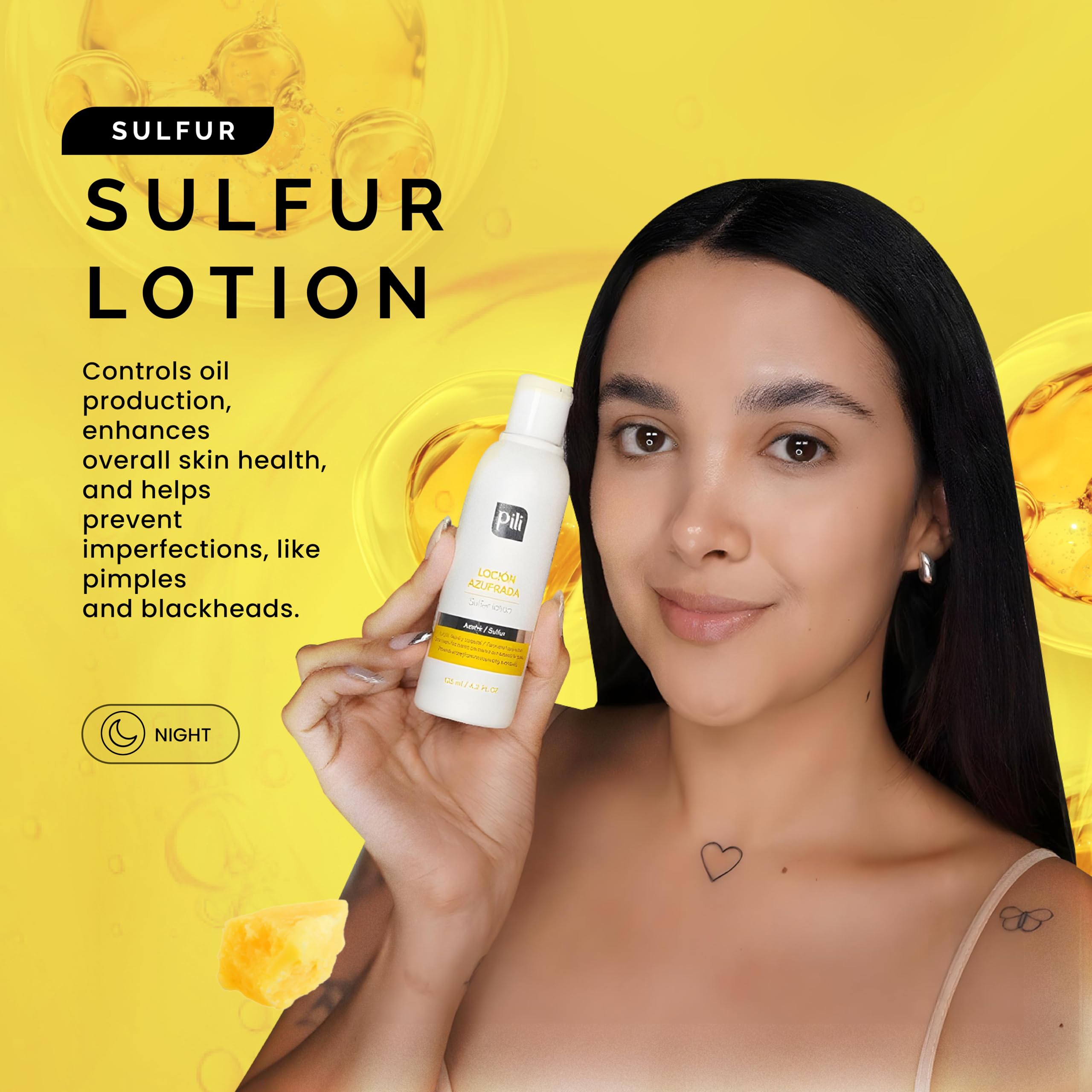 Pili Natural Pili Sulfur Lotion – Oil Control & Shine Reduction | Lightweight, Fast-Absorbing 4.2 fl oz (Pack of 2)