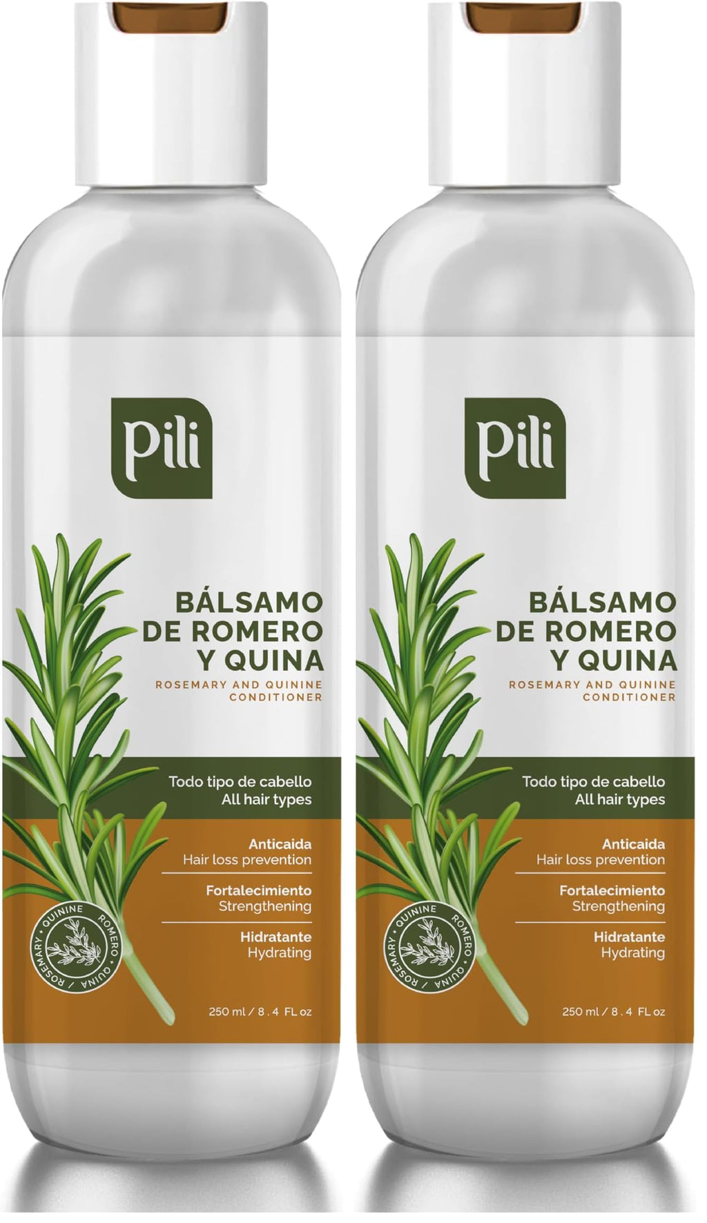 Pili Natural Rosemary & Quinine Conditioner – Strengthen Hair Follicles (Pack of 2)