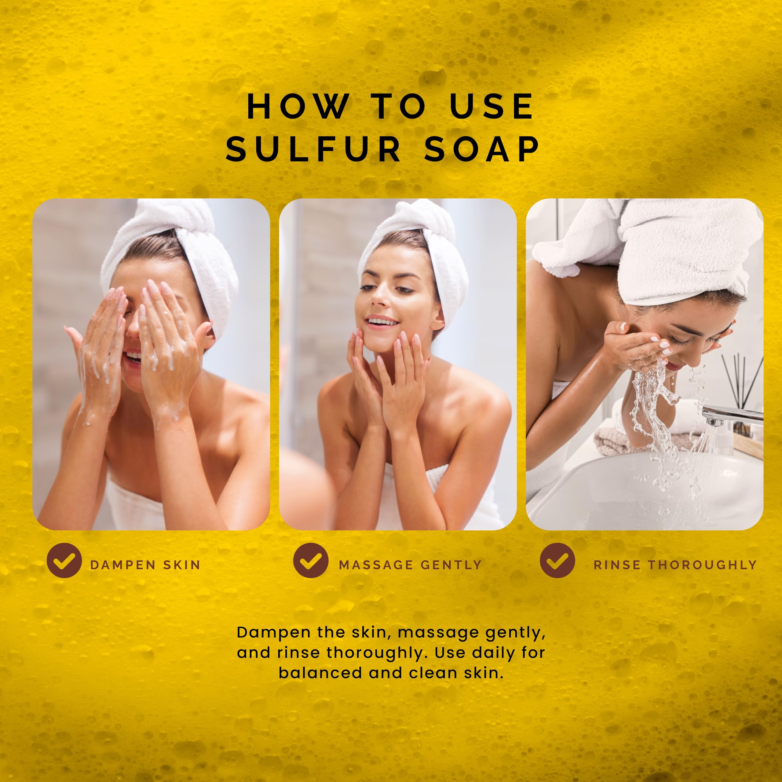 Pili Natural Sulfur Soap Bars (3 Pack) – Deep Cleansing & Oil Control for All Skin Types