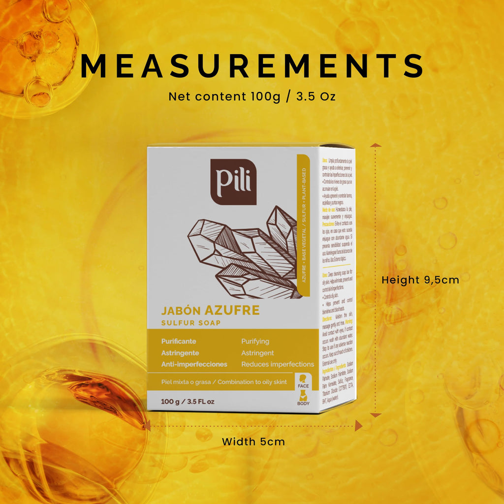 Pili Natural Sulfur Soap Bars (3 Pack) – Deep Cleansing & Oil Control for All Skin Types