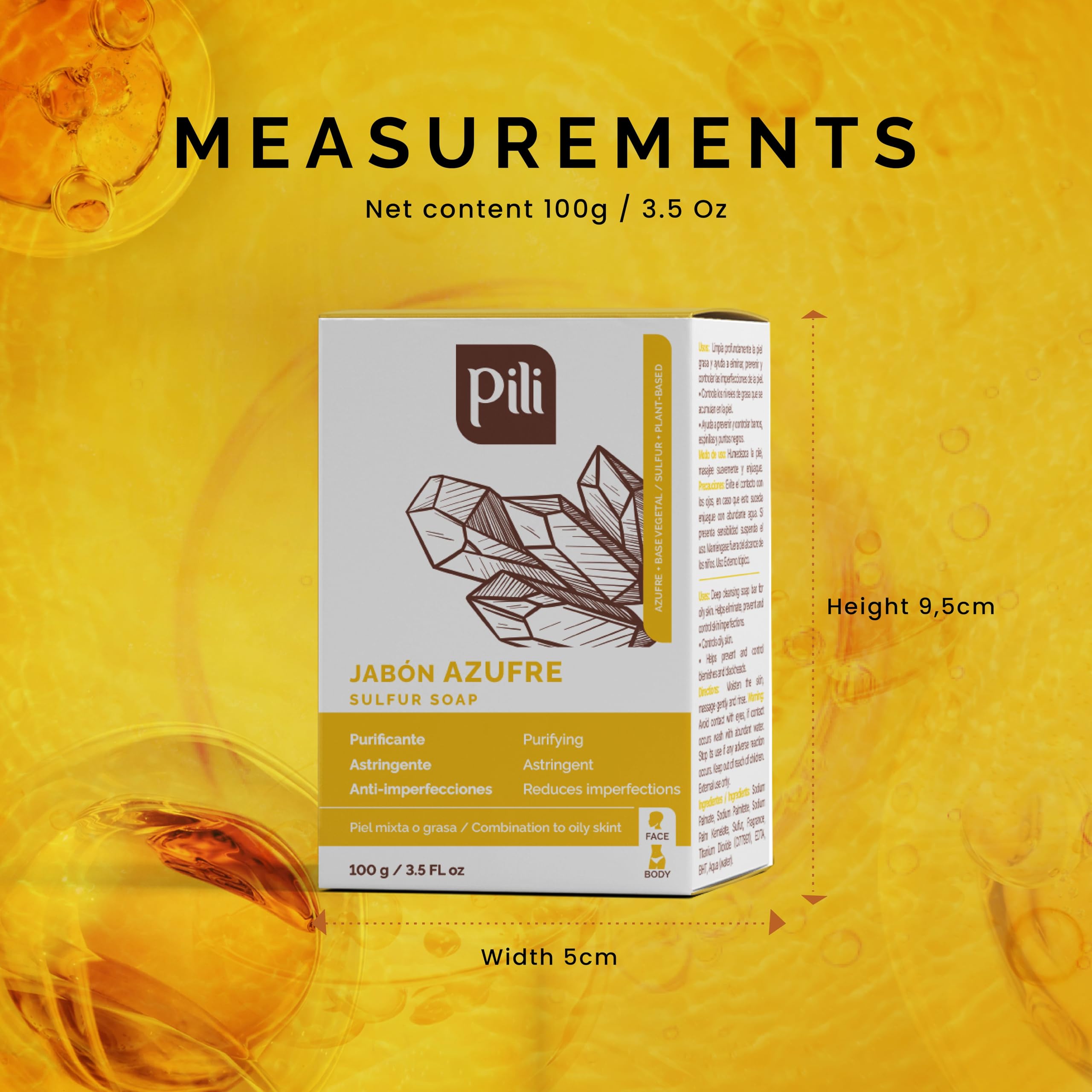 Pili Natural Sulfur Soap Bars (3 Pack) – Deep Cleansing & Oil Control for All Skin Types