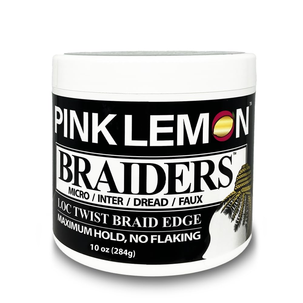 PINK LEMON Braiding Gel – Maximum Hold, No Flaking, High Shine (10 oz)