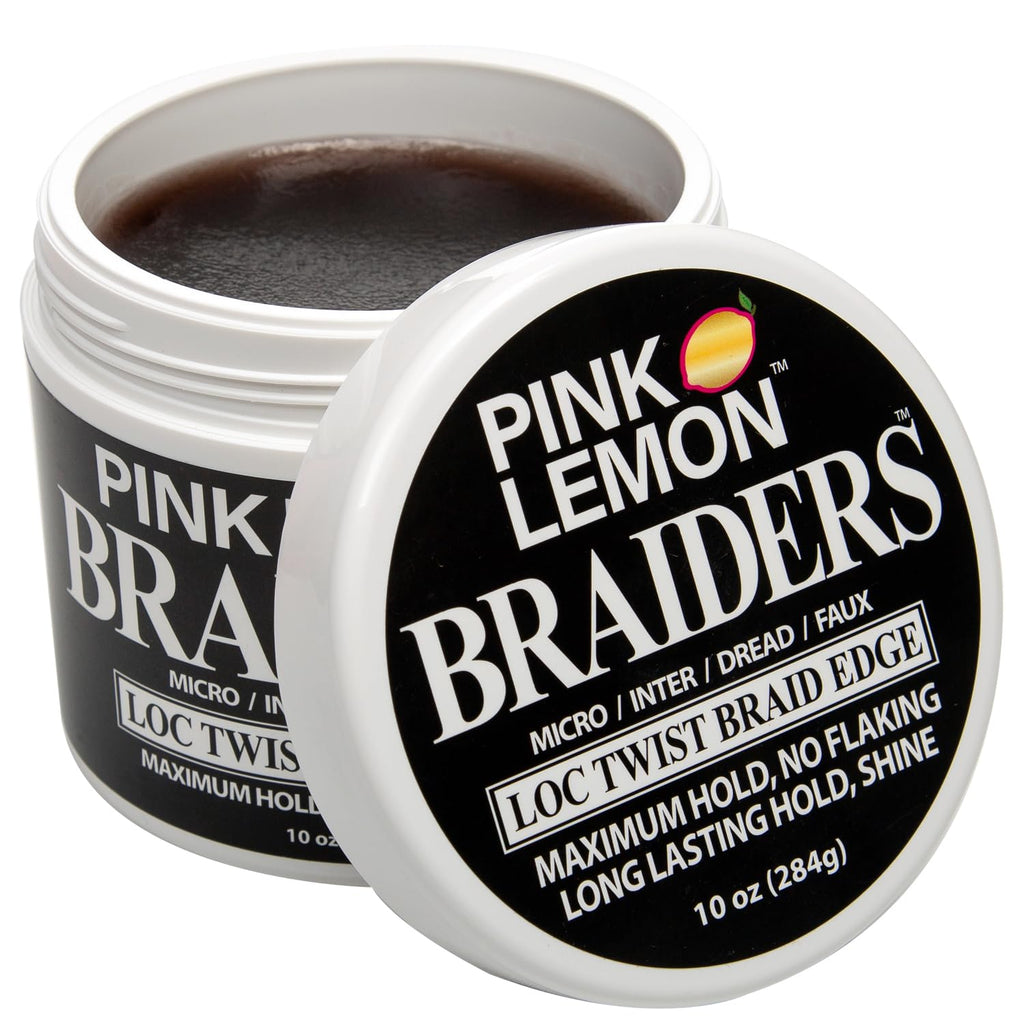 PINK LEMON Braiding Gel – Maximum Hold, No Flaking, High Shine (10 oz)