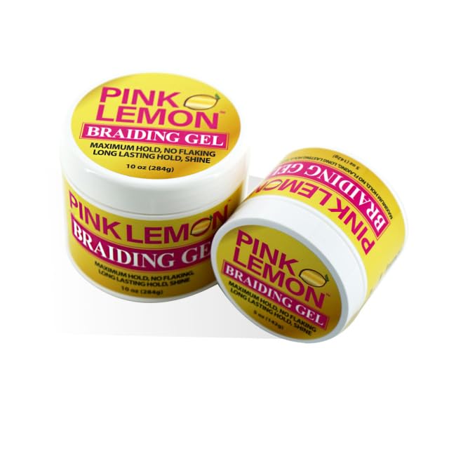 PINK LEMON Braiding Gel - Maximum Hold, High Shine, No Flaking | 10 oz