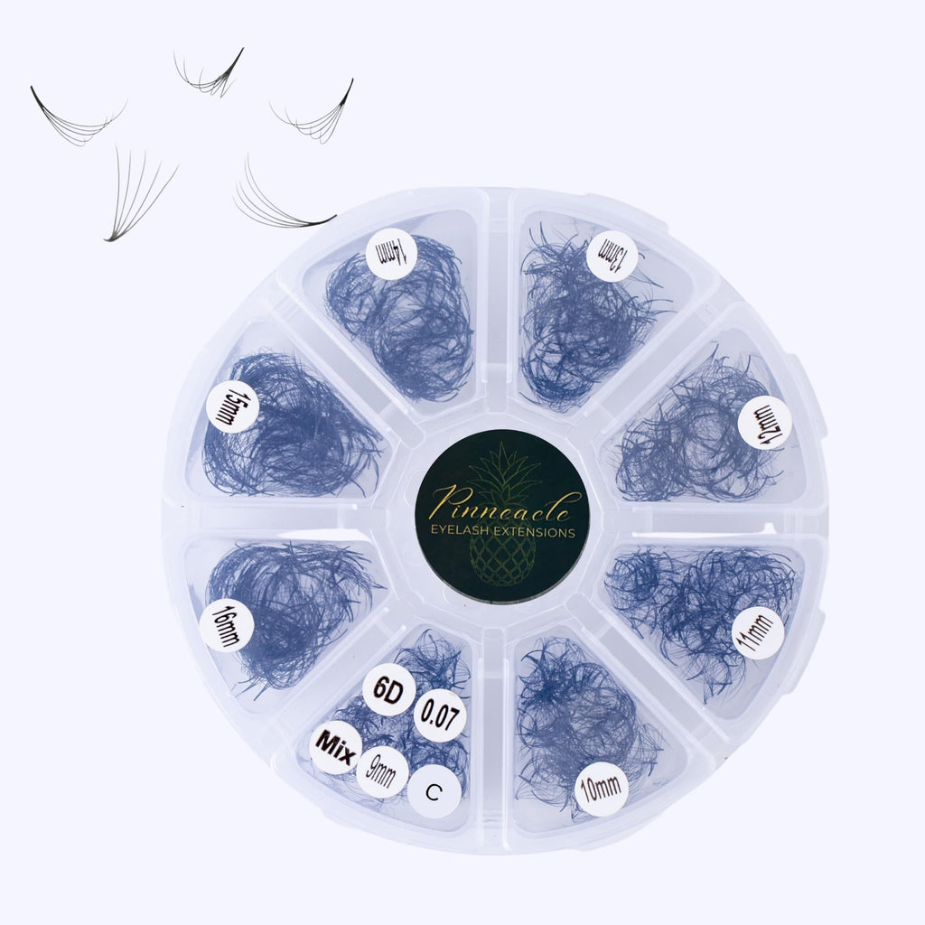 Pinneacle 6D Premade Volume Fans — 1200 Fans, 9-16mm, C/CC/D/L Curl, 0.07