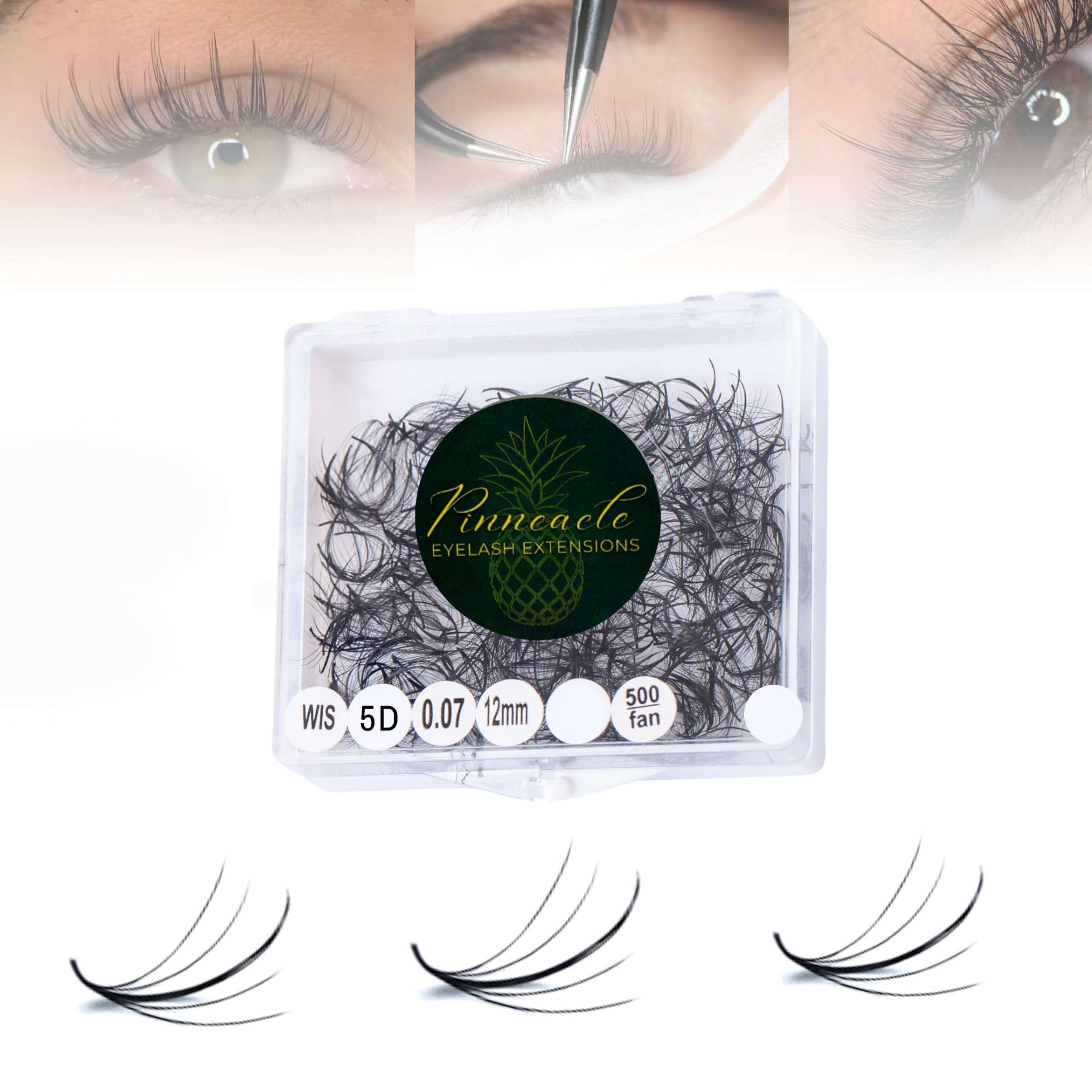 Pinneacle Promade Fans 5D Wispy Volume – 12mm, C/CC/D Curl