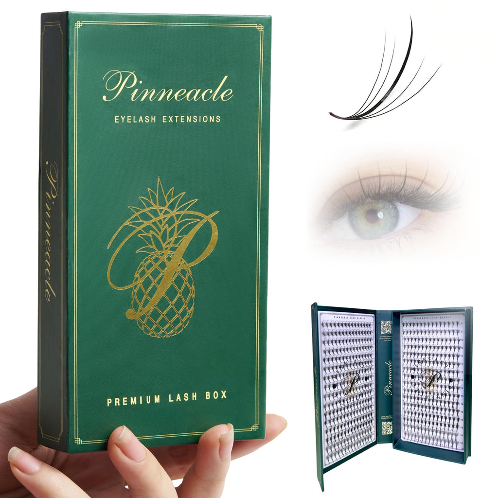 Pinneacle Wispy Promade Fans Box – Black & Brown Premade Lash Fans, C/D Curl, 8–13mm